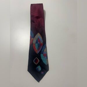 Elegant Burgundy and Blue Men's Tie